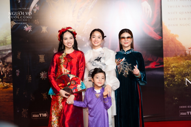 Các nữ diễn viên trong Người vợ cuối cùng: Đinh Ngọc Diệp, Kaity Nguyễn, Kim Oanh, bé Lưu Ly