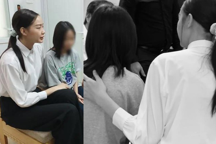 Hoa hậu Bảo Ngọc nhận nuôi bé gái trong vụ cháy ở Hà Nội. Ảnh sưu tầm