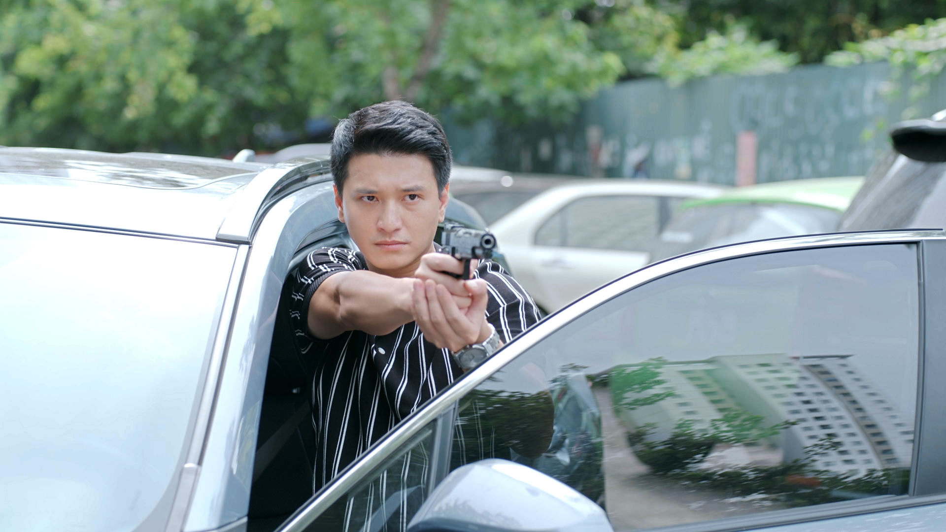 Diễn viên Huỳnh Anh trong vai chiến sĩ công an Tuấn