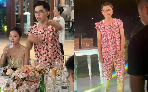 Thu Trang khiến cư dân mạng bật cười khi hé lộ trang phục của Minh Dự trong tiệc tối