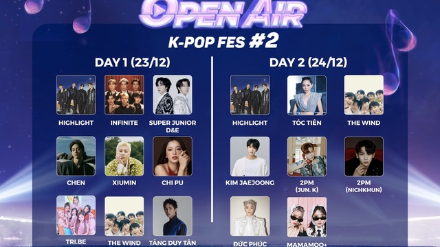 Sự kiện Giáng sinh K-Pop Open Air #2 thu hút đông đảo sự chú ý của fan Kpop bởi dàn line-up hàng đầu