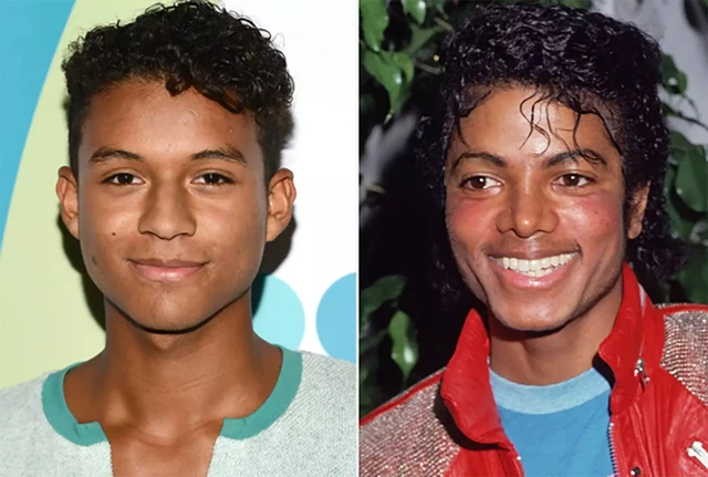 Jaafar Jackson (trái) đóng vai Vua nhạc pop Michael Jackson (phải) thời trẻ
