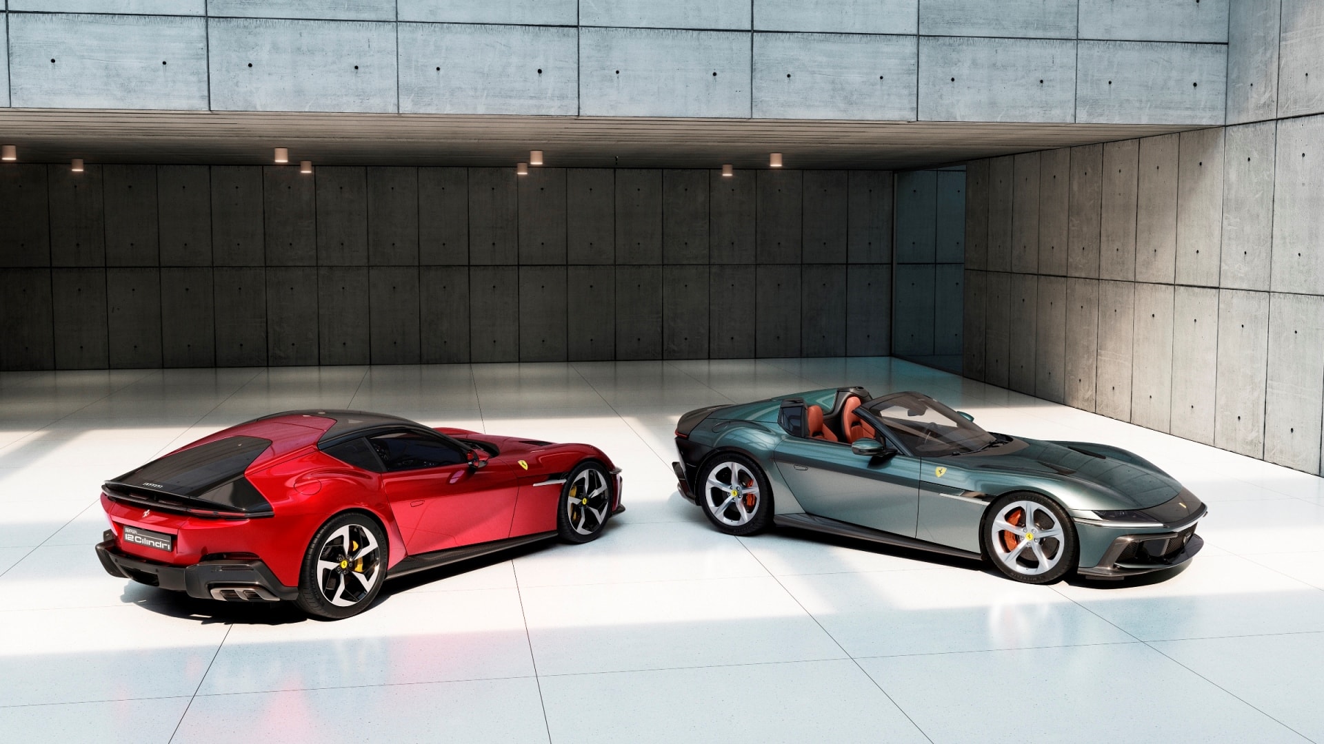 12Cilindri có ngoại thất khá khác biệt so với các dòng xe Ferrari hiện tại với phong cách sắc sảo, góc cạnh hơn khá nhiều.