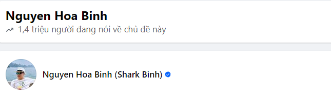 Shark Bình lọt vào top từ khóa được tìm kiếm phổ biến trang mạng xã hội