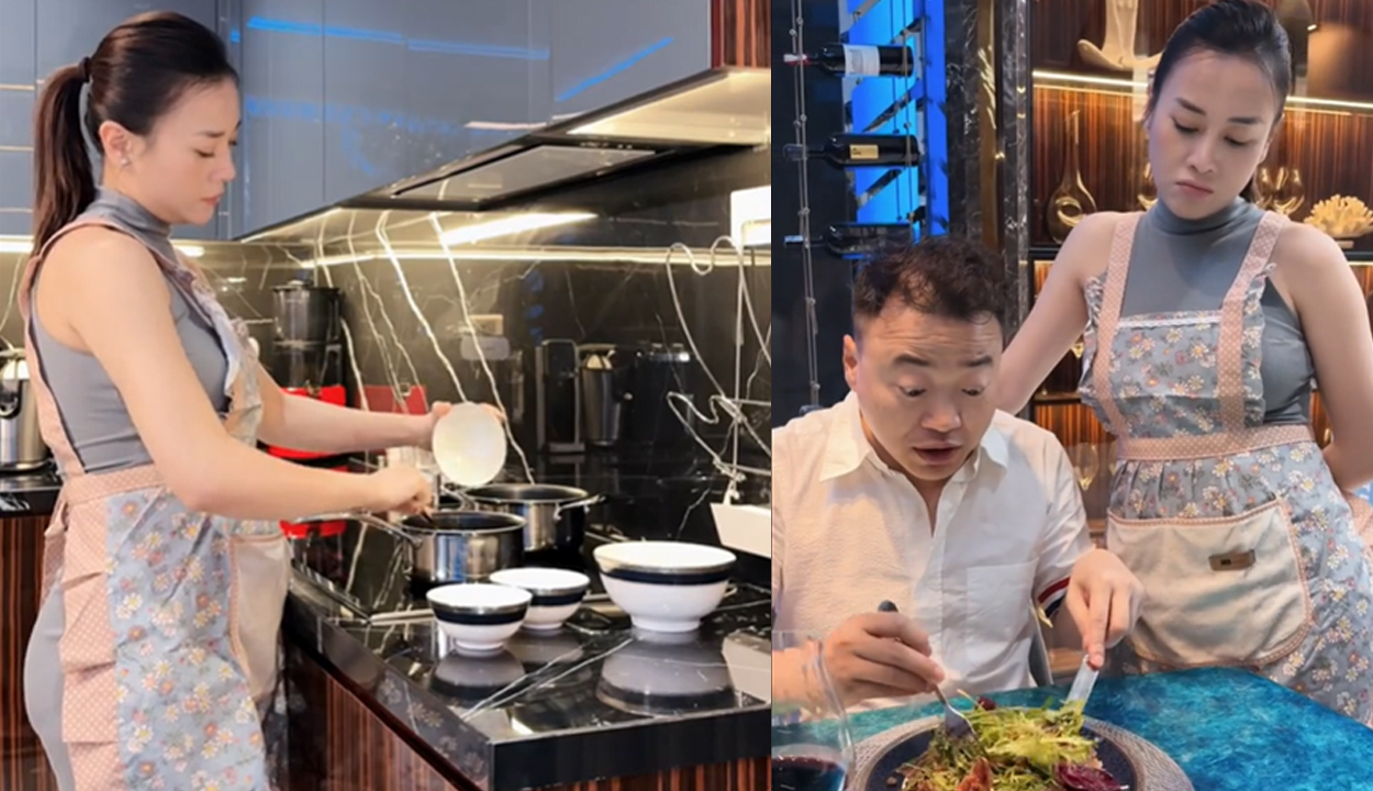 Phương Oanh thường xuyên đăng clip nấu ăn hàng ngày