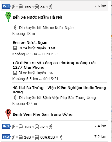 Cách đi xe bus từ BX Nước Ngầm đến BV Phụ sản TƯ