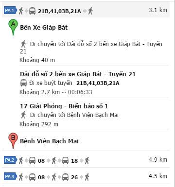 Tuyến bus Bến xe Giáp Bát đến Bệnh viện Bạch Mai