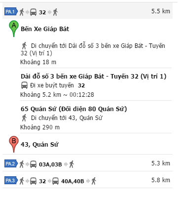 Tuyến bus BX Giáp Bát - BV K