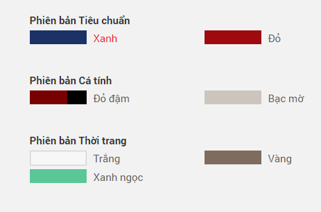 Các màu xe Honda SH Mode