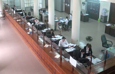 Quầy giao dịch tại Kho bạc Bắc Kạn