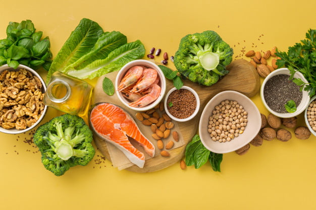 omega-3-food-sources-omega-6-yellow-background-top-view-foods-high-fatty-acids-including-vegetables-seafood-nut-seeds_118925-1422