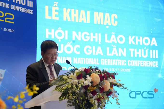GS.TS.BS. Phạm Thắng, Chủ tịch Hội Lão khoa Việt Nam, phát biểu khai mạc Hội nghị