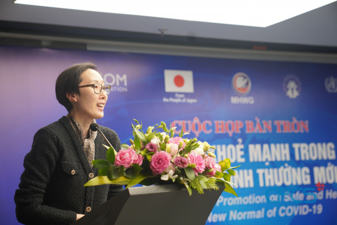 Bà Miyung Park - Trưởng phái đoàn IOM phát biểu tại Cuộc họp