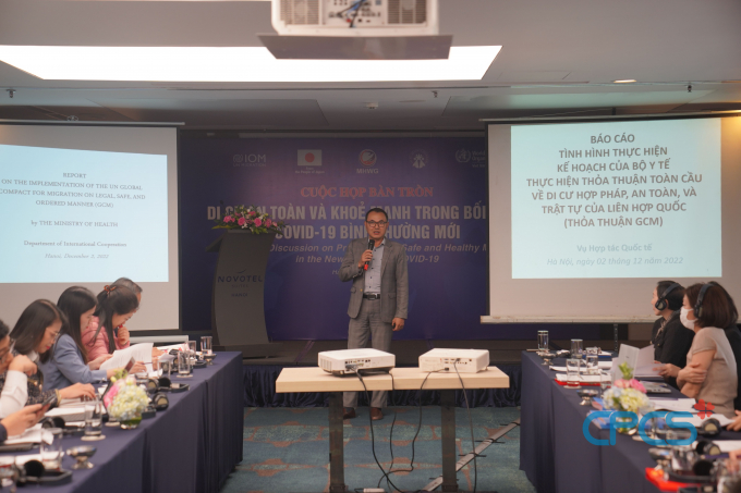 Ông Trần Quang Hưng, Vụ Hợp tác Quốc tế, Bộ Y tế cập nhật việc thực hiện kế hoạch triển khai thỏa thuận toàn cầu về di cư - GCM của Bộ Y tế