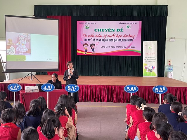 Giáo dục sức khoẻ sinh sản vị thành niên tại trường tiểu học Ái Mộ.