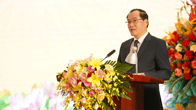 Ông Dương Xuân Huyên, Phó Chủ tịch thường trực UBND tỉnh Lạng Sơn, phát biểu hưởng ứng tại lễ mít tinh.