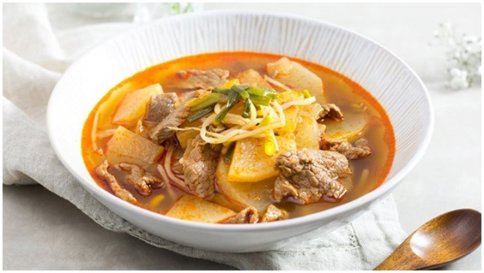 canh thịt bò củ cải cay