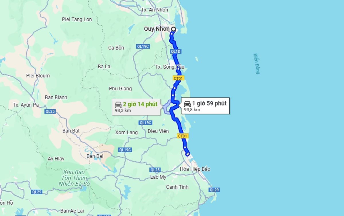 Quy Nhơn cách Phú Yên bao nhiêu km? - ảnh 1