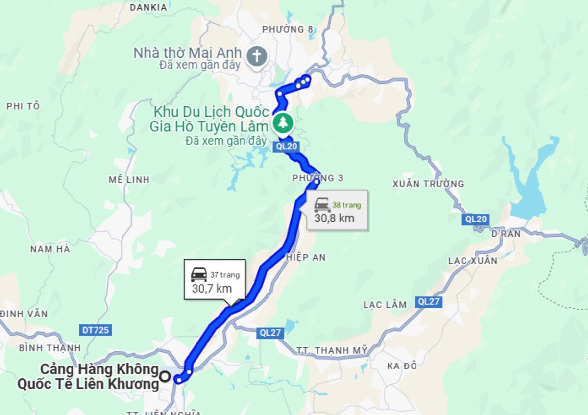 Từ sân bay Liên Khương về Đà Lạt bao nhiêu km? - ảnh 1