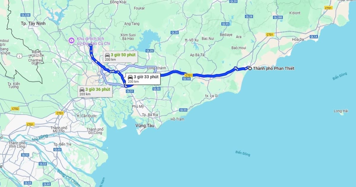 Phan Thiết đi Bình Dương bao nhiêu km? - ảnh 1