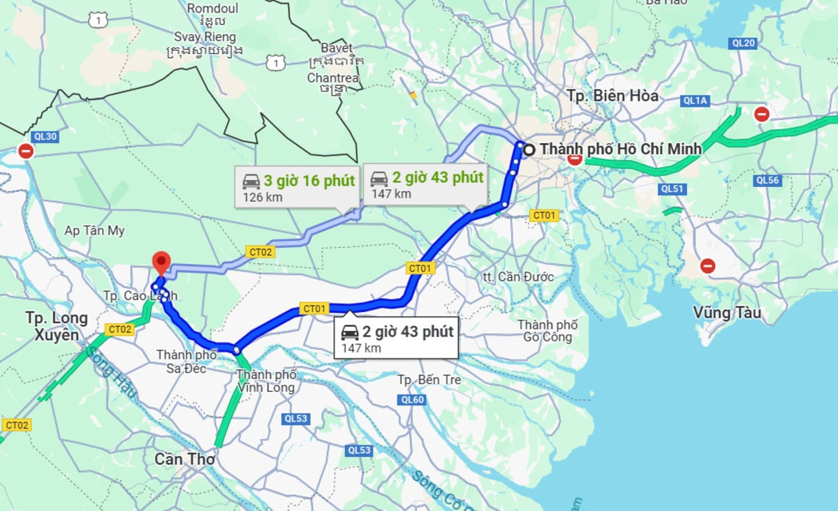 Sài Gòn đi Đồng Tháp bao nhiêu km? - ảnh 1