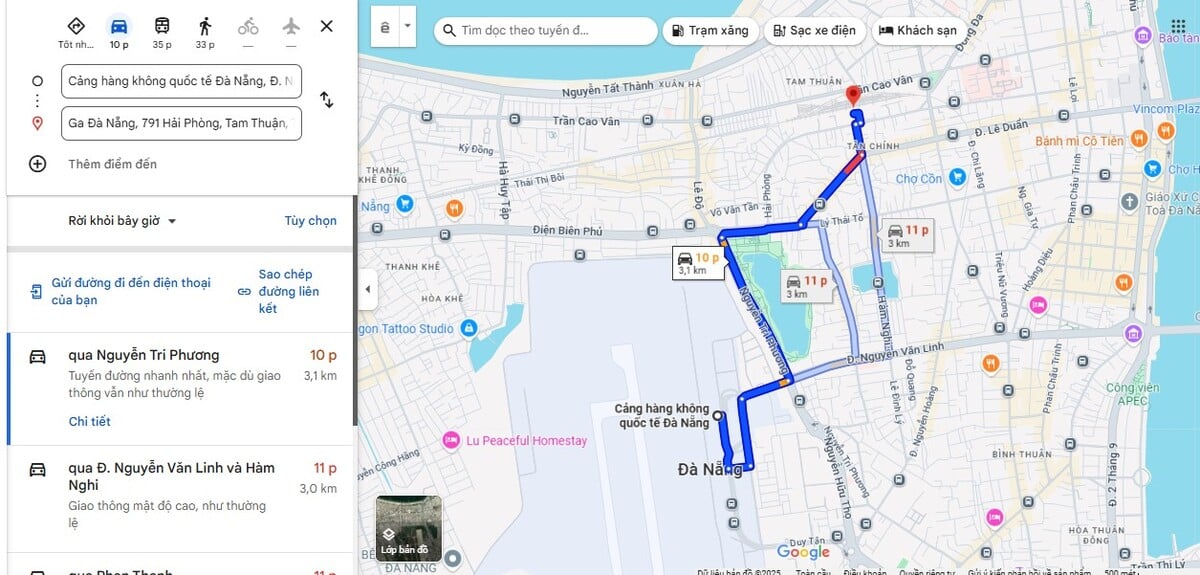 Từ sân bay Đà Nẵng đến ga Đà Nẵng bao nhiêu km? - ảnh 1