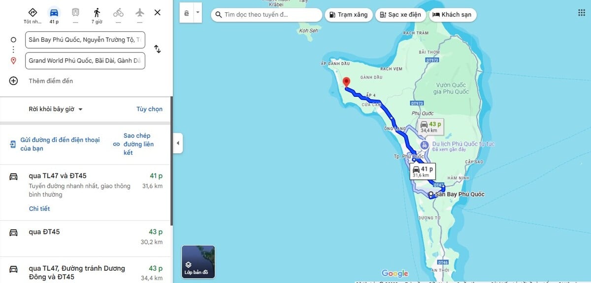Từ sân bay Phú Quốc đến Grand World Phú Quốc bao nhiêu km? - ảnh 1