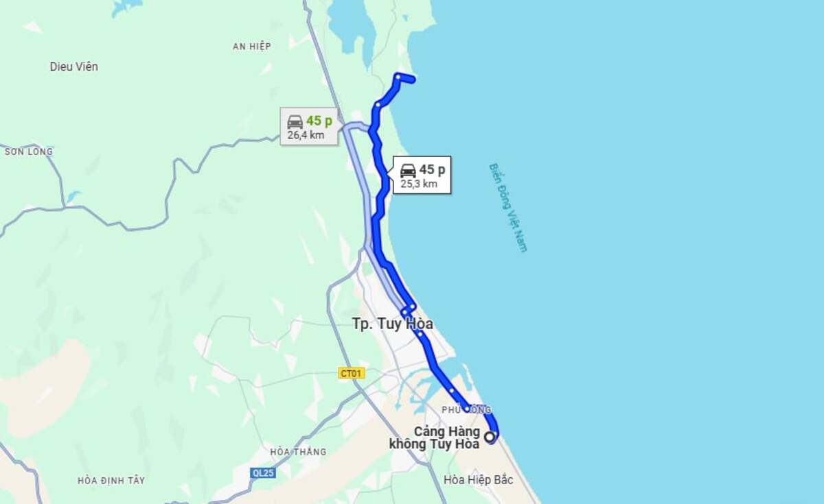 Từ sân bay Tuy Hoà đến Hòn Yến bao xa? - ảnh 1