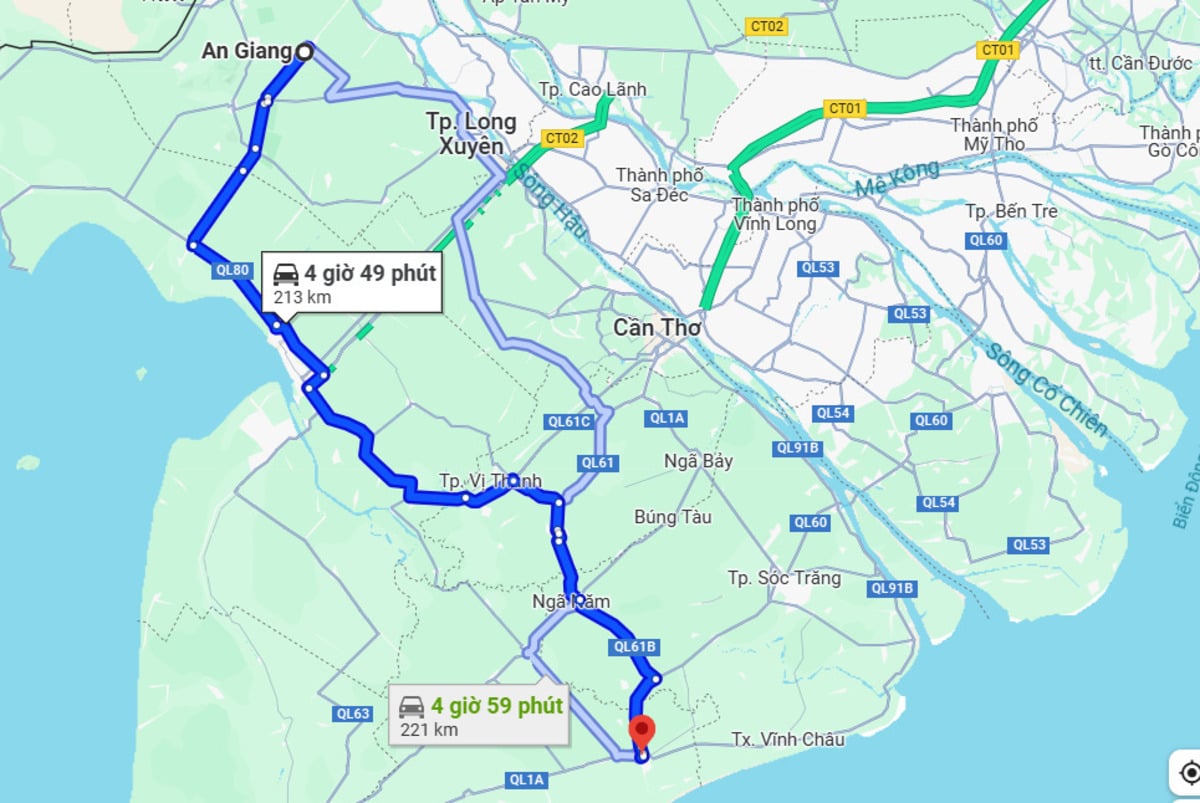 Từ An Giang đến Bạc Liêu bao nhiêu km? - ảnh 1