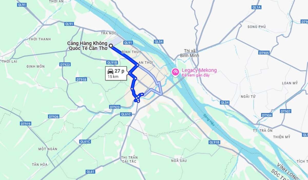 Từ sân bay Cần Thơ đến Chợ nổi Cái Răng bao xa? - ảnh 1