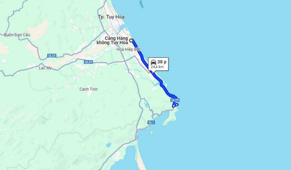 Từ sân bay Tuy Hòa đến Mũi Điện bao xa? - ảnh 1