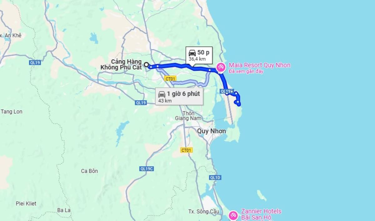 Từ sân bay Phù Cát đến Kỳ Co bao xa? - ảnh 1
