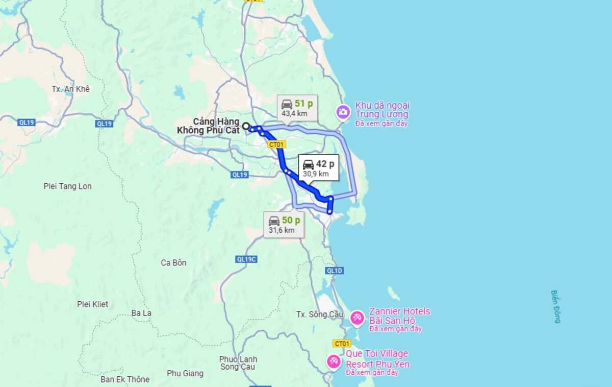 Từ sân bay Phù Cát về trung tâm thành phố bao nhiêu km? - ảnh 1