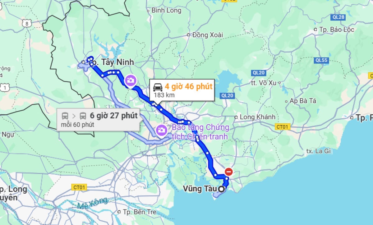 Từ Vũng Tàu đi núi Bà Đen bao nhiêu km? - ảnh 1