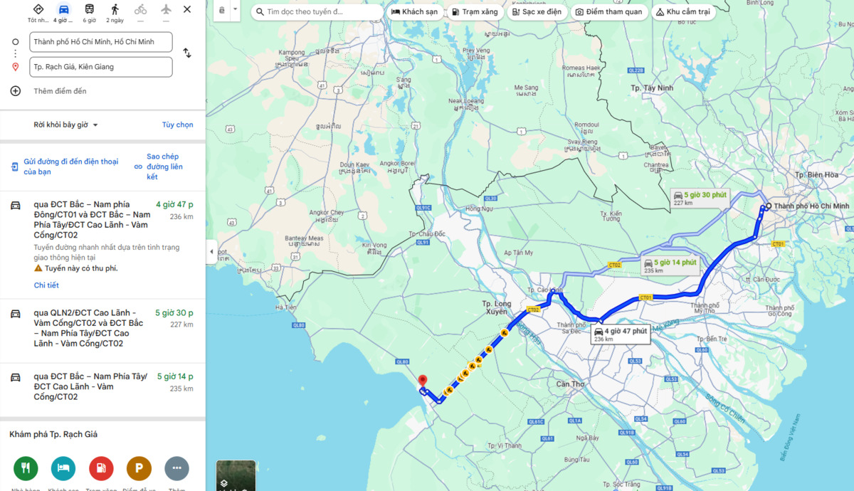 Ảnh chụp màn hình Google Maps