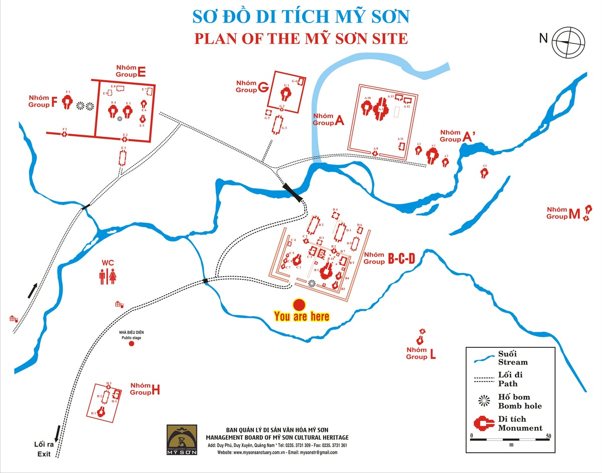 Các cụm tháp xoay theo chiều kim đồng hồ (Ảnh: Di sản văn hóa Mỹ Sơn)