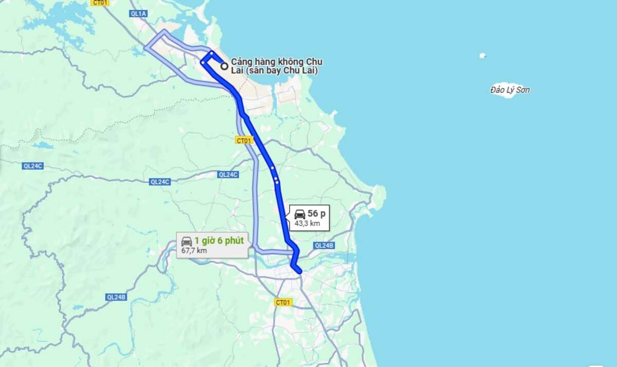 Từ sân bay Chu Lai về Quảng Ngãi bao xa? - ảnh 1