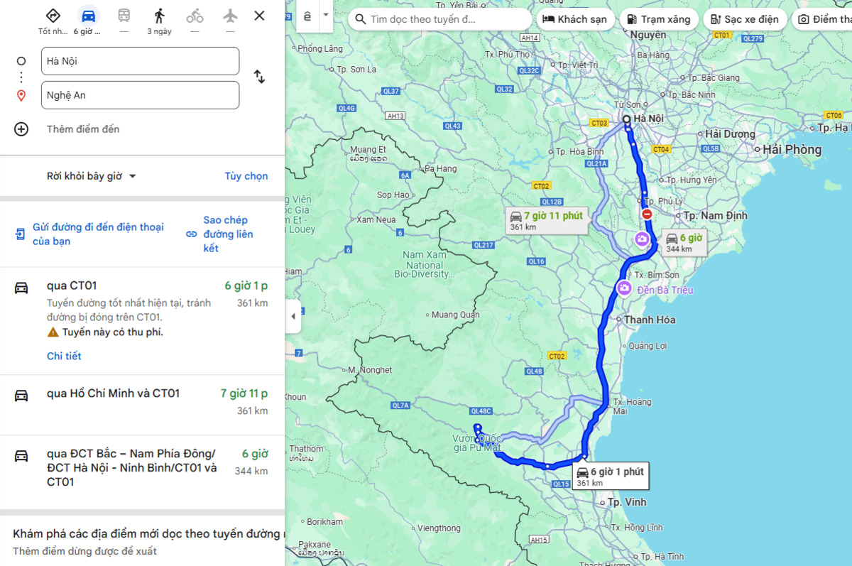 Ảnh chụp màn hình Google Maps