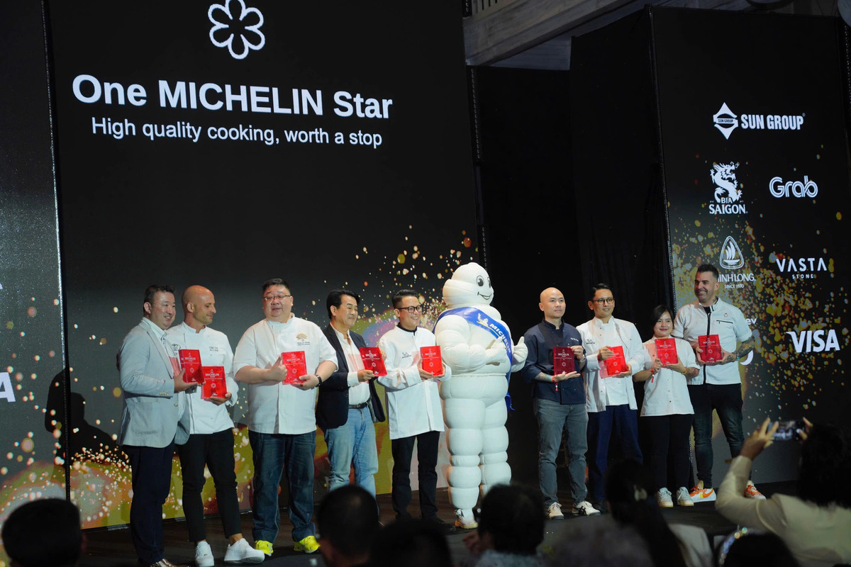 Các nhà hàng nhận một sao Michelin trong buổi tổ chức Michelin Guide 2025 tại Đà Nẵng ngày 5/6. Ảnh: Nguyễn Đông