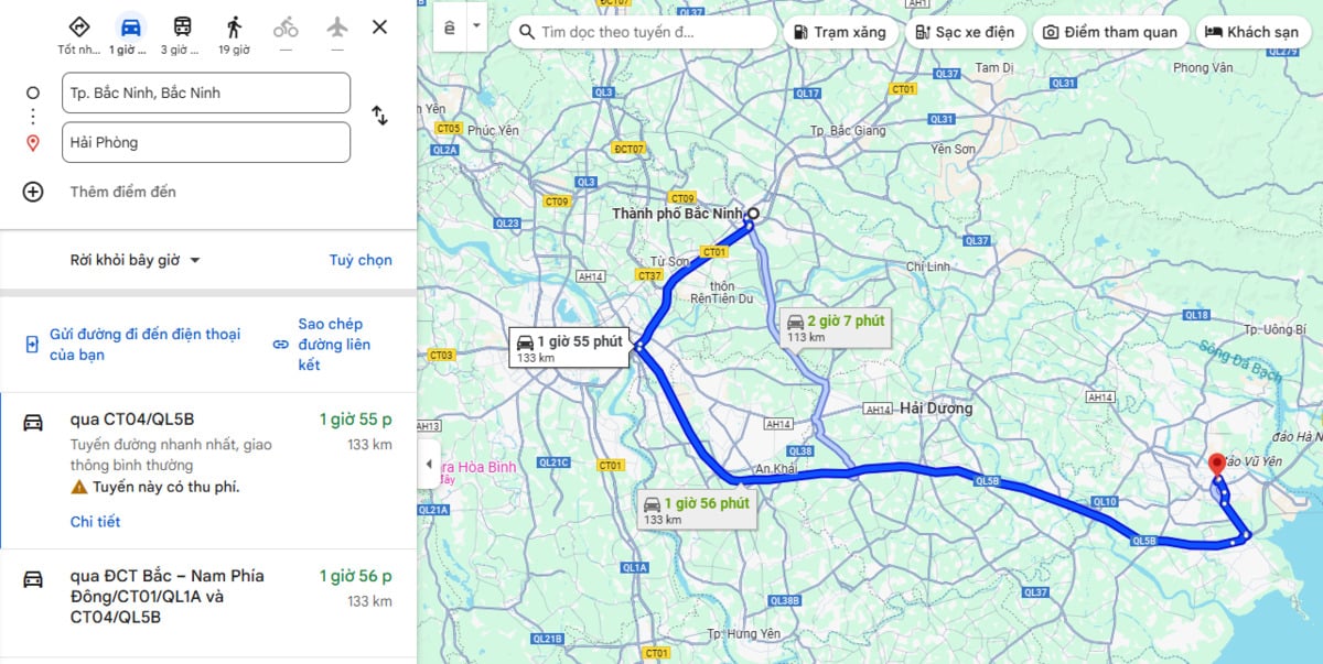 Ảnh chụp màn hình Google Maps
