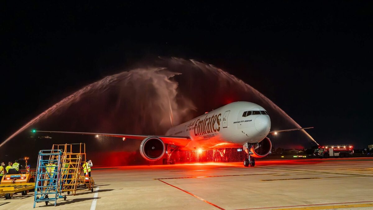 Chuyến bay đầu tiên Emirates tới Đà Nẵng ngày 2/6 vừa qua. (Ảnh: Internet)