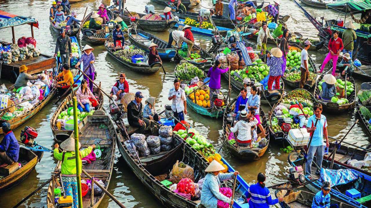 Chợ nổi Cái Bè (Ảnh: Internet)
