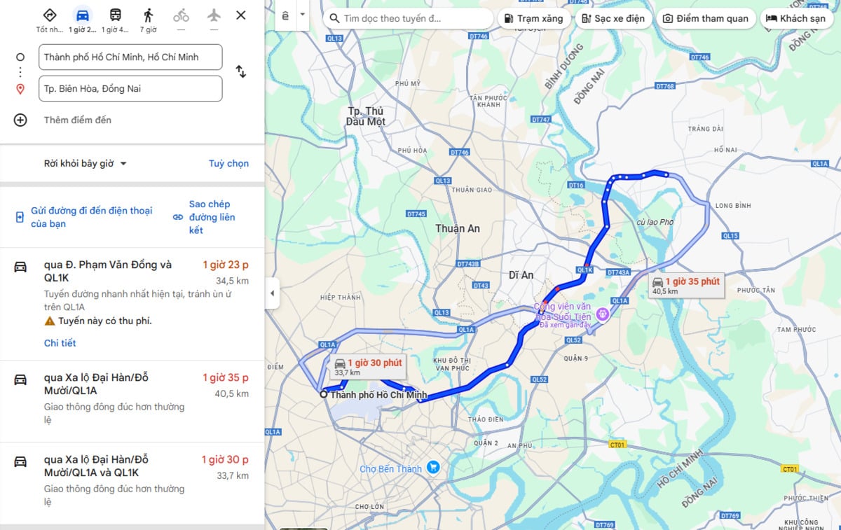 Ảnh chụp màn hình Google Maps