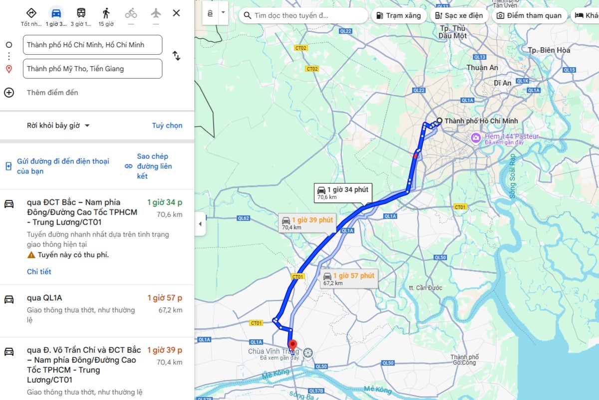 Ảnh chụp màn hình Google Maps