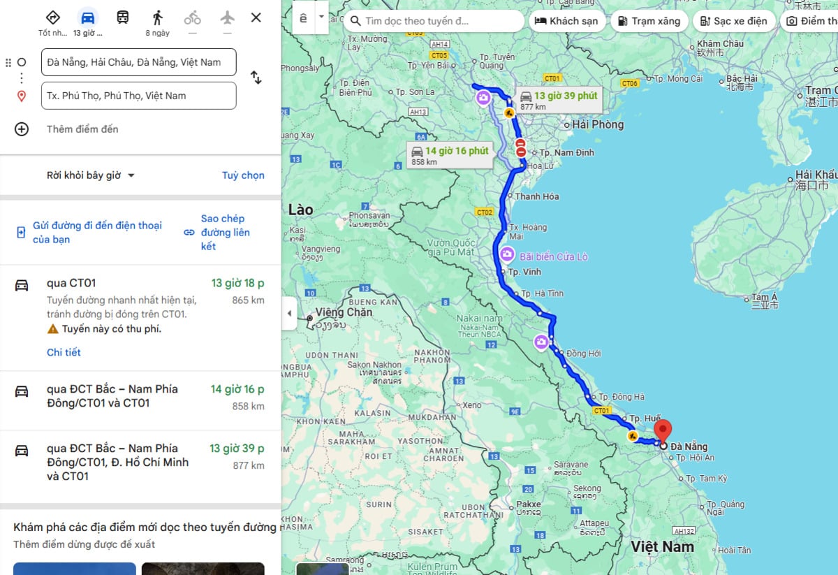 Ảnh chụp màn hình Google Maps