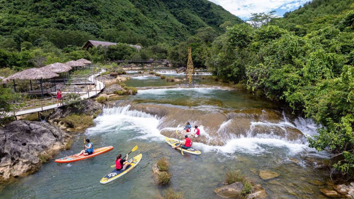 Khe Nước Lạnh nằm ở xã Trường Xuân, huyện Quảng Ninh, tỉnh Quảng Bình (Ảnh: Khu du lịch sinh thái Khe Nước Lạnh - Quảng Bình)