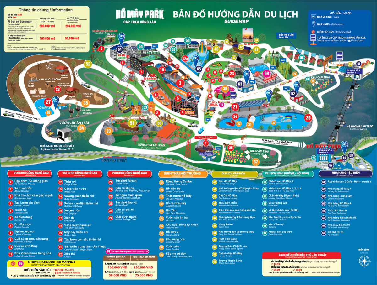 Bản đồ khu du lịch Hồ Mây Vũng Tàu (Ảnh: Hồ Mây Park Vũng Tàu)