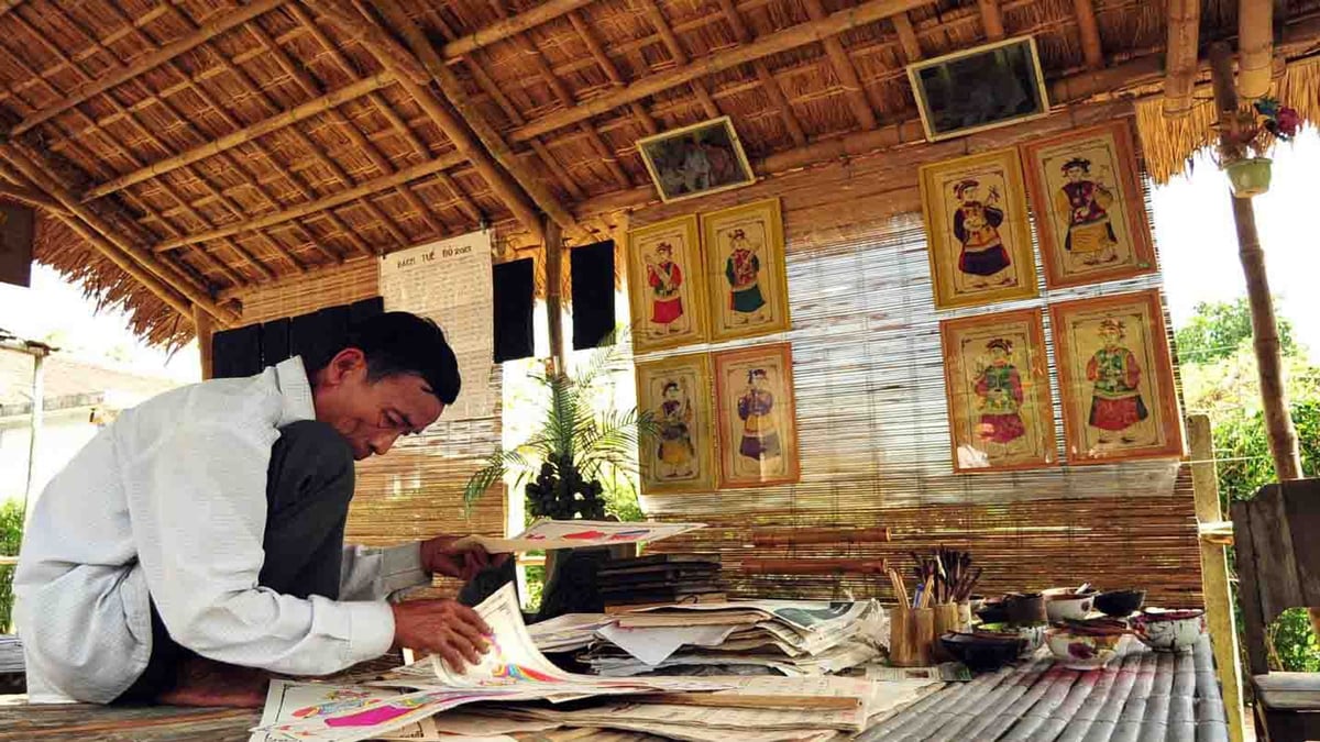 Nghề làm tranh dân gian Đông Hồ là Di sản văn hóa phi vật thể quốc gia. (Ảnh: Internet)