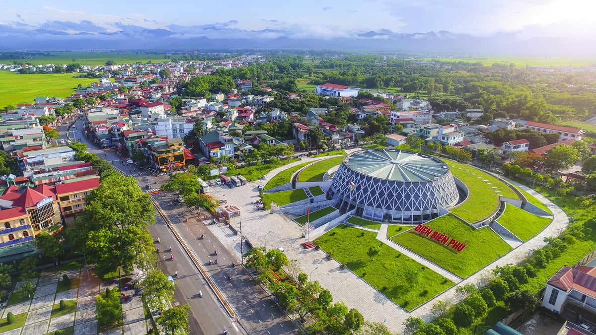 Bảo tàng Chiến thắng lịch sử Điện Biên Phủ nhìn từ trên cao (Ảnh: Vũ Lợi)