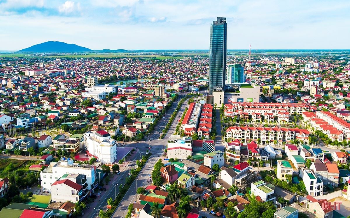 Thành phố Hà Tĩnh nhìn từ trên cao (Ảnh: Cổng TTĐT tỉnh Hà Tĩnh)